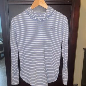 Vineyard Vines Girl’s Blue and White Striped Hoodie